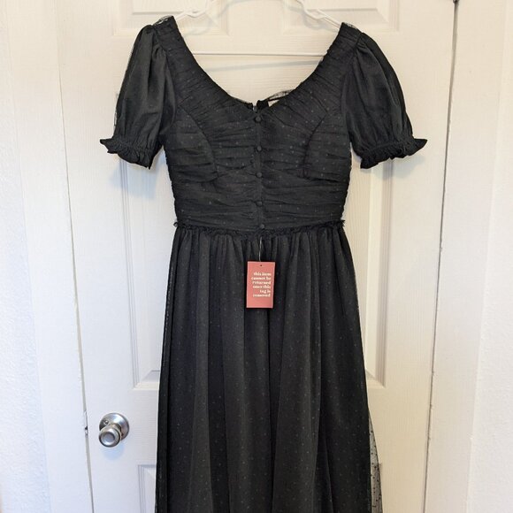 NWT Ivy City Co Gala Tulle Dress Small Whimsical Gather Skeleton Black Ballerina - Picture 1 of 16